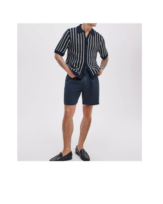 Rag & Bone Blue Pleated Shorts for men