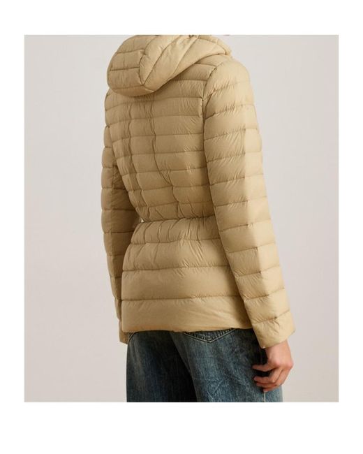 Ralph Lauren Natural Real Leather Quilted Short Puffer Jacket
