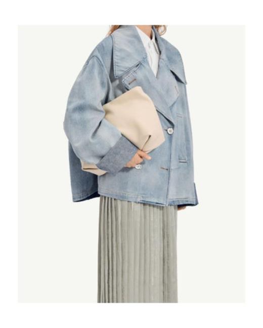 MM6 by Maison Margiela Blue Double-Breasted Denim Jacket