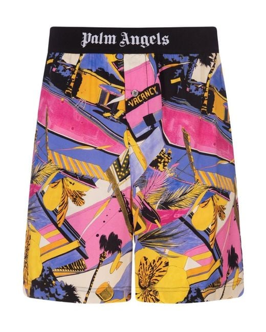 Palm Angels Multicolor Miami Mix Easy Shorts for men