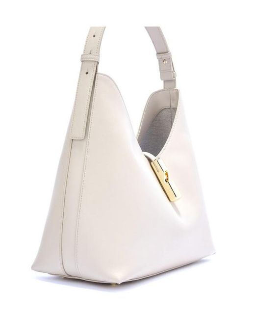 Furla White Goccia Medium Hobo Bag