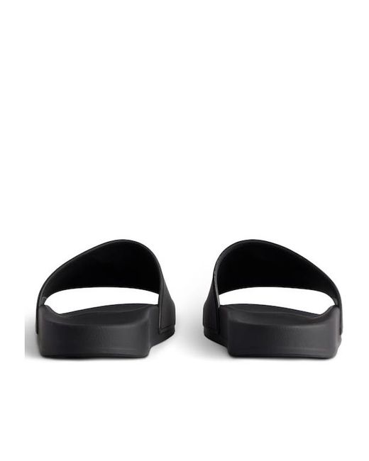 Balenciaga Black Bb Logo Pool Slide Sandals