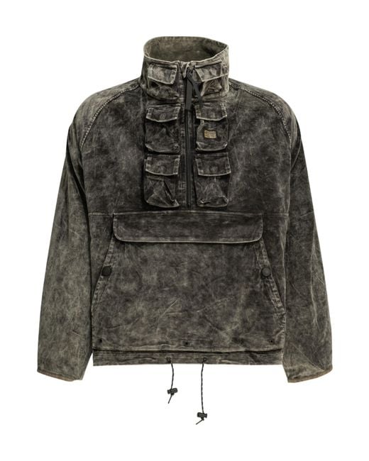 Kapital Gray Multi-Pocket Zip-Up Jacket for men