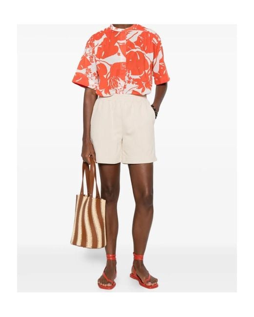 Twinset Natural Elastic-Waistband Shorts