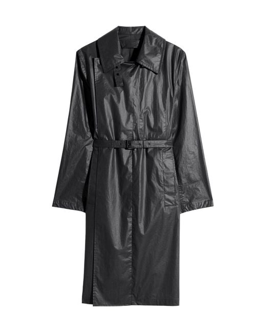 Lemaire Black Water Repellent Belted Wrap Coat