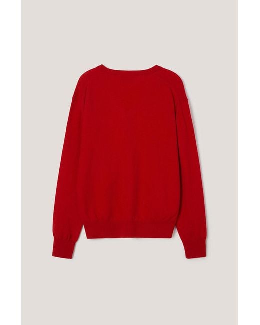 DUNST Red V-Neck Logo Sweater for men