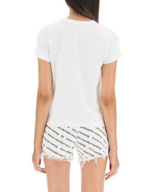 T By Alexander Wang White Crewneck Short-Sleeved T-Shirt