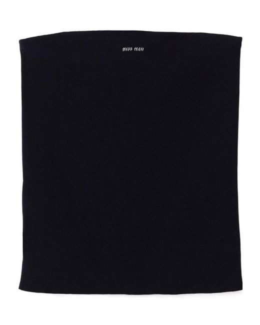 Miu Miu Black Cotton Knit Tube Top
