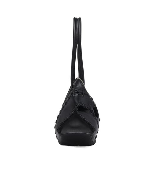 McQueen Black Manta Lace-Up Shoulder Bag