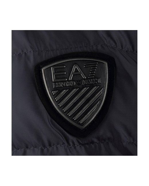 EA7 Blue Quilted Down Jacket for men