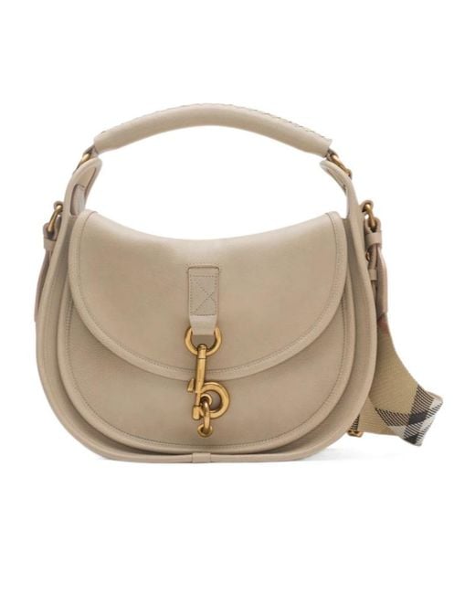 Burberry Natural Small B Clip Messenger Bag
