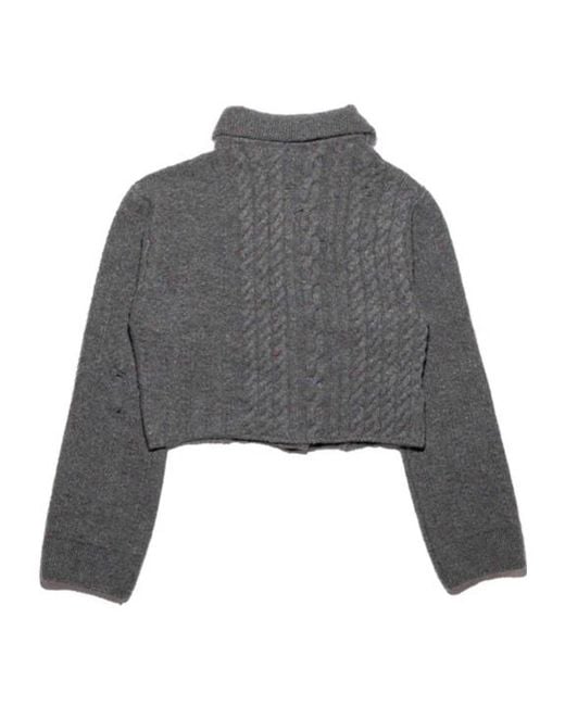 Enfants Riches Deprimes Gray Cable Knit Cropped Cardigan