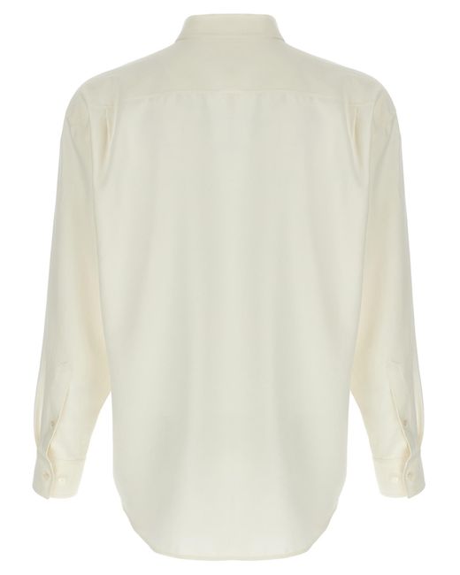 The Row White Granada Buttoned Silk Shirt for men