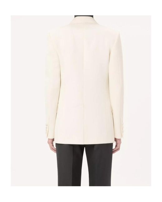 Valentino Natural Double-Breasted Peak-Lapel Blazer for men