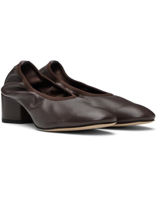 Aeyde Brown Round-Toe Heeled Pumps