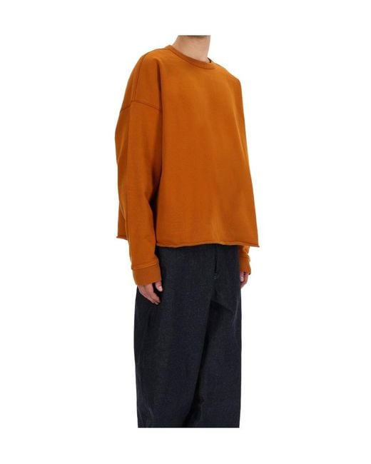YMC Orange Oversized Wool-Blend Sweater for men