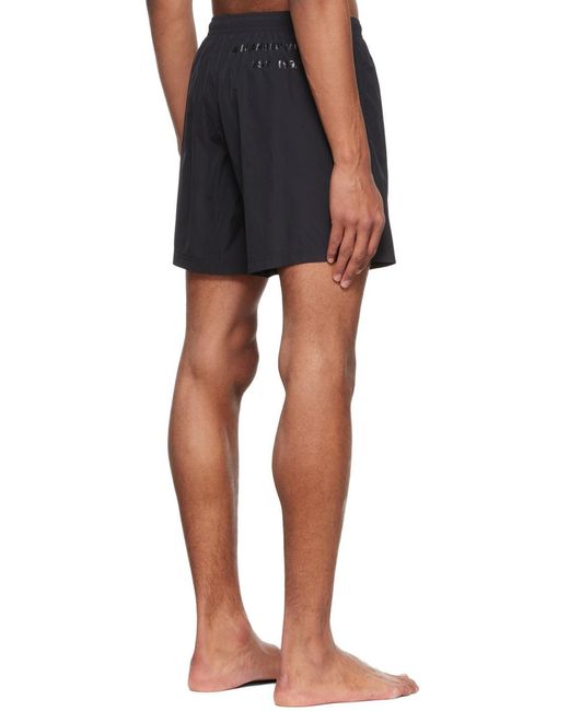 McQueen Black Graffiti Logo Swim Shorts for men