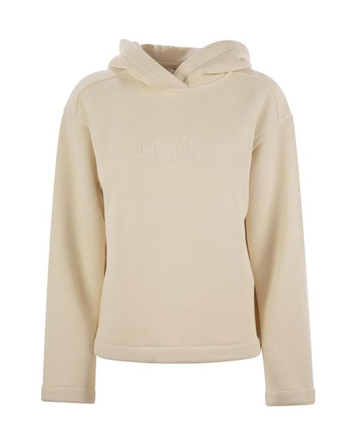 Max Mara Natural Gary Logo Embroidered Hoodie