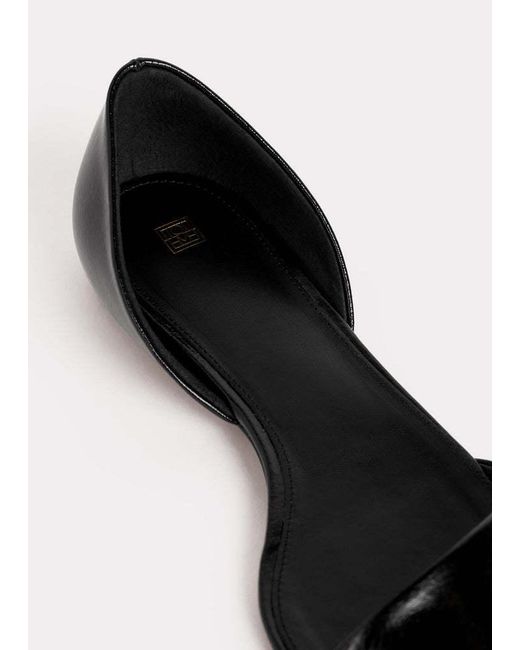 Totême Black The Asymmetric D'Orsay Leather Ballerina Shoes