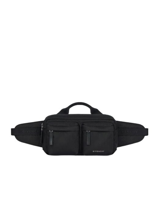 Givenchy Black Logo Detailed Zipped Belt Bag for men