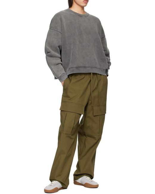 Acne Gray Logo Patch Crewneck Sweatshirt for men