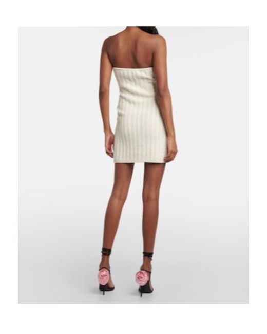 Magda Butrym Natural Strapless Mini Dress