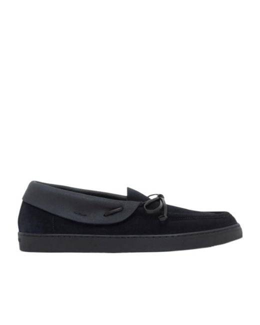 Giorgio Armani Black Bow Detailed Slip-On Loafers for men