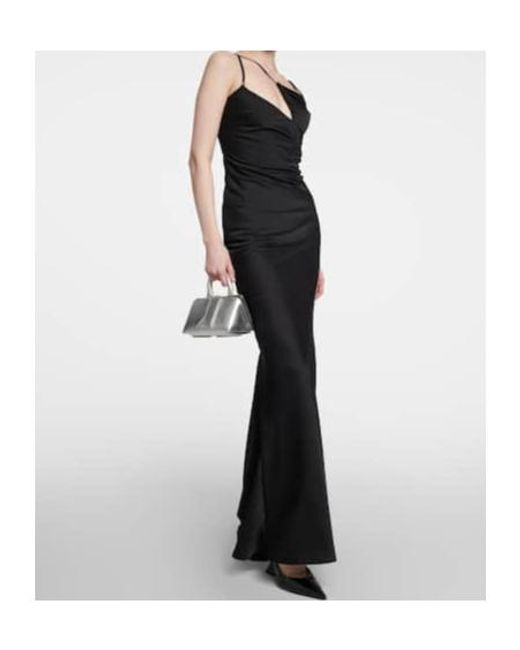 The Attico Black Melva Asymmetric Maxi Dress