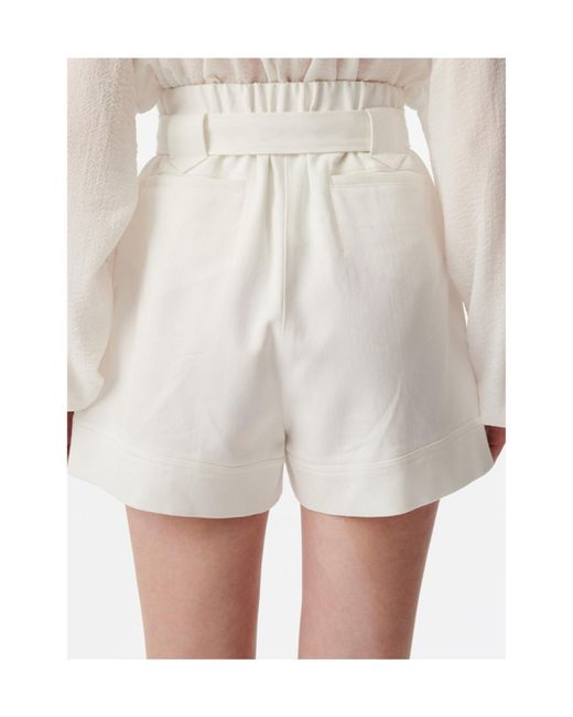 IRO White Belted High-Waist Tailored Shorts