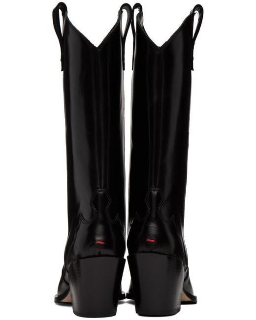 Aeyde Black 70Mm Pointed-Toe Leather Boots