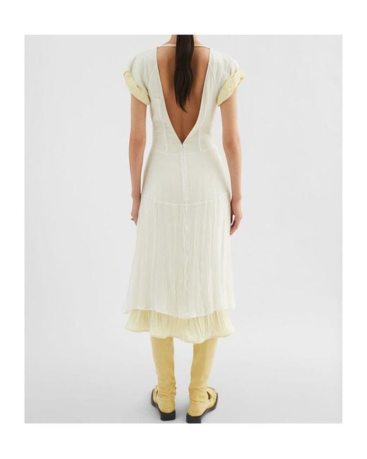 ワンピース Jil Sander Long Dress With Ruffles Jil Sander Long dress with black ruffles | REVERSIBLE