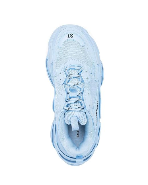 Balenciaga Blue Triple S Lace-Up Sneakers