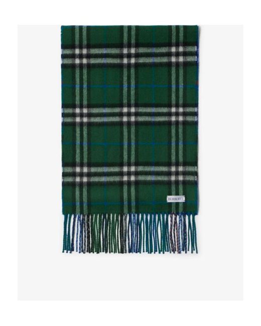 Burberry Blue Reversible Checked Cashmere Scarf