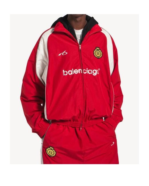 Balenciaga Red Soccer Tracksuit Jacket for men