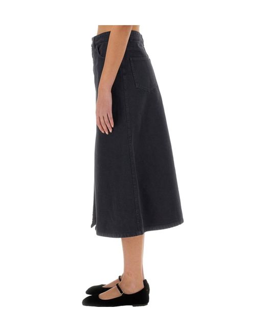 A.P.C. Blue High-Waist Georgia Skirt