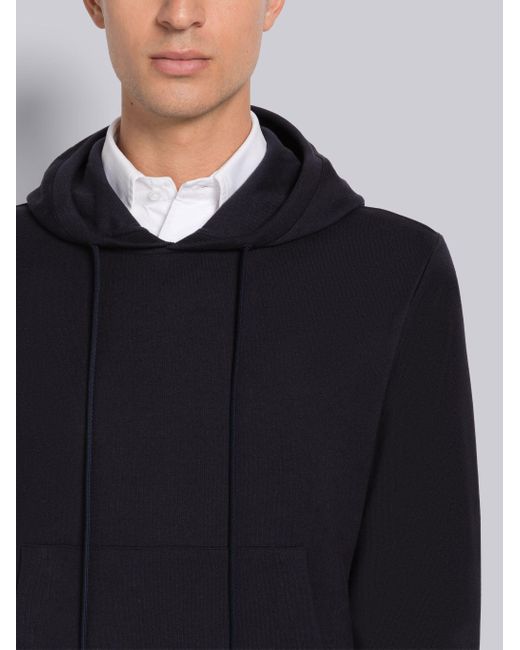 Thom Browne Black Floral Embroidered Hoodie for men
