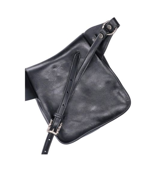 Enfants Riches Deprimes Black Buckle-Strap Leather Shoulder Bag for men