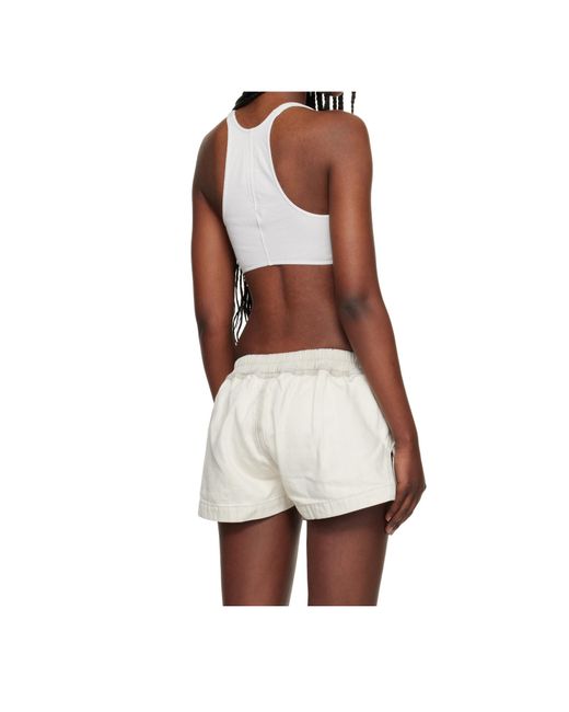 Rick Owens White Square Neck Top