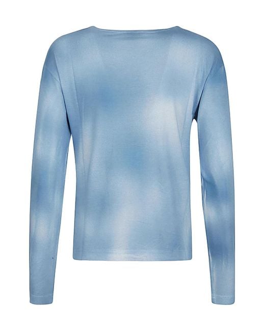 Baserange Blue Plain Jersey Long-Sleeved T-Shirt
