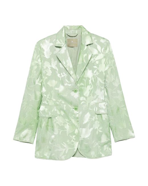 Ermanno Scervino Green Floral-Jacquard Blazer