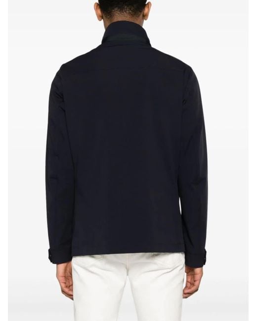 Fay Blue High Neck Shirt Jacket for men