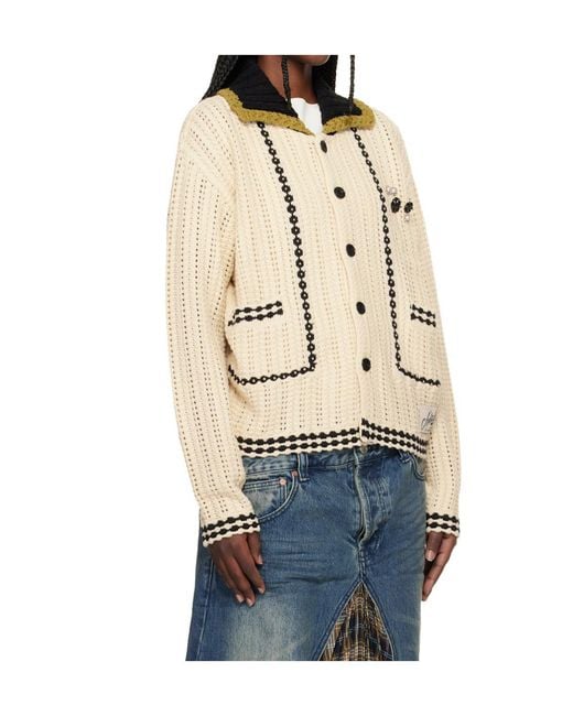 ANDERSSON BELL Natural Fantasia Neckline Cardigan for men