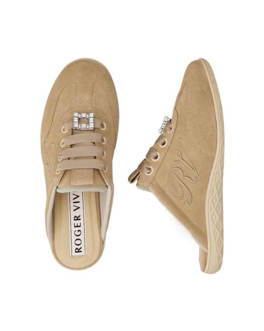 Roger Vivier Natural Viv Low Mules