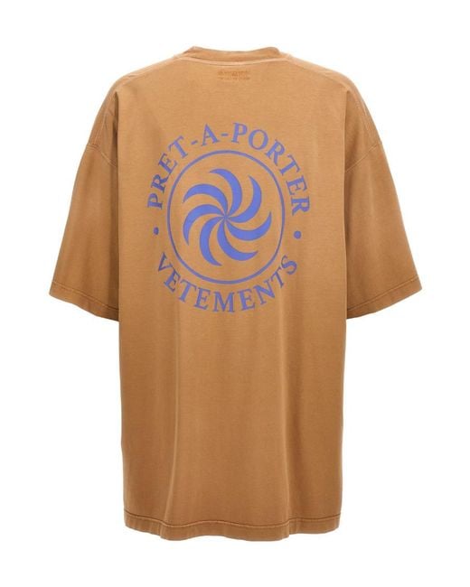 Vetements Multicolor Vegan Logo-Print Cotton T-Shirt for men