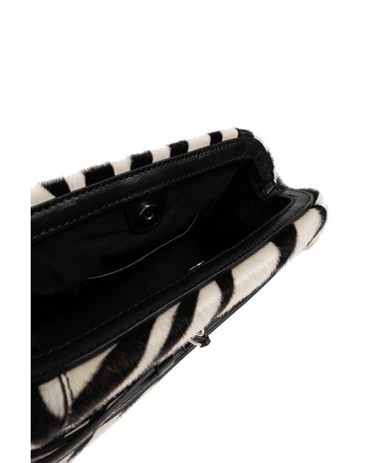 Moschino Black Zebra-Print Leather Clutch Bag