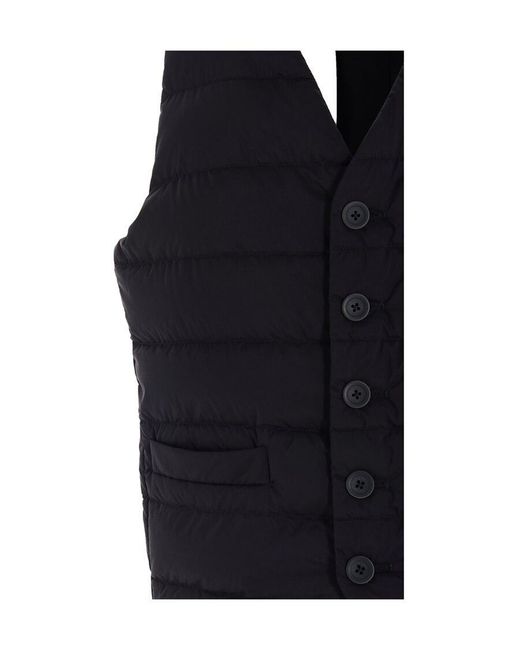 Herno Gray Padded Button-Up Gilet for men