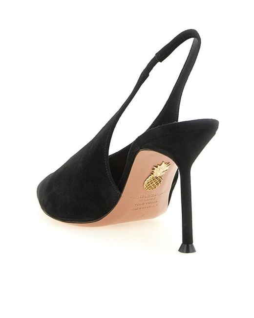 Aquazzura Black Voltaire Slingback Heeled Pumps