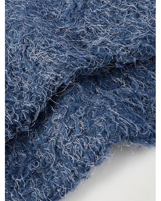 The Elder Statesman Blue Wool And Silk-Blend Socks