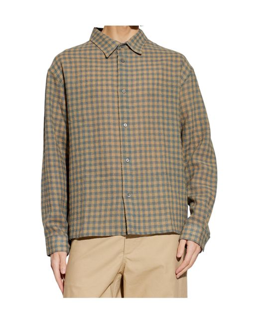 FRAME Gray Checked Buttoned-Up Shirt for men
