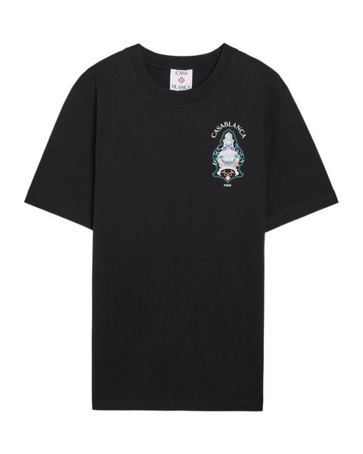 Casablanca Black Front And Back Printed T-Shirt for men